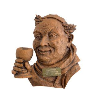 VTG 80 Monk Hand-Carved Wooden Wall Sculpture German Wandertag Tonbach